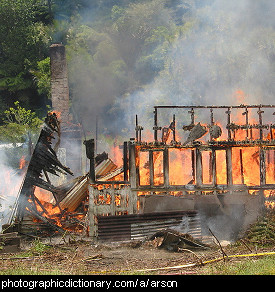 Photo of a burnt house