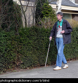 Photo of a blind man.