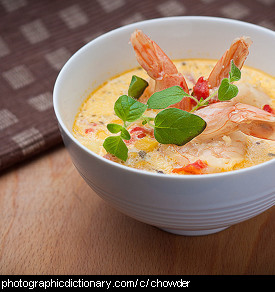 Photo of shrimp chowder