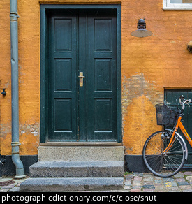 Photo of a closed door