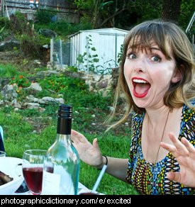 Photo of an excited woman