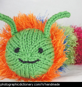 Photo of a handmade caterpillar