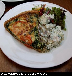 Photo of a slice of quiche