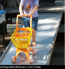 Photo of a girl walking down a removalist's ramp.