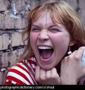 Photo of a woman shouting