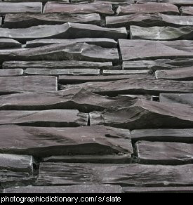 Photo of a slate wall.