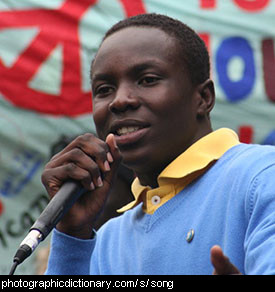 Photo of a boy singing