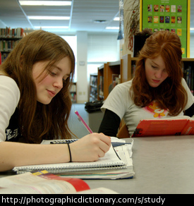 Photo of students studying