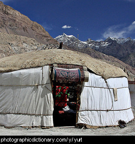 Photo of a yurt